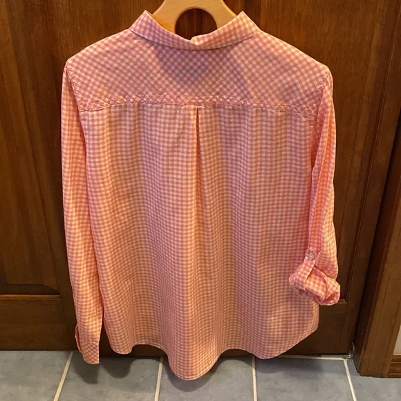 Talbots Pink Gingham Blouse - Picture 3 of 7